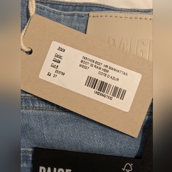 PAIGE High Rise Manhattan Bootcut Raw Him - Picture 4 of 7